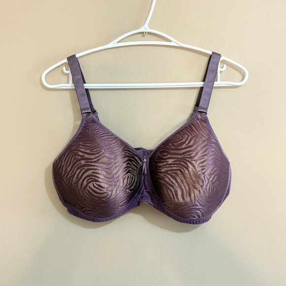 True Life Purple Zebra Print Mesh Lightly Padded Bra 42B - Picture 1 of 10